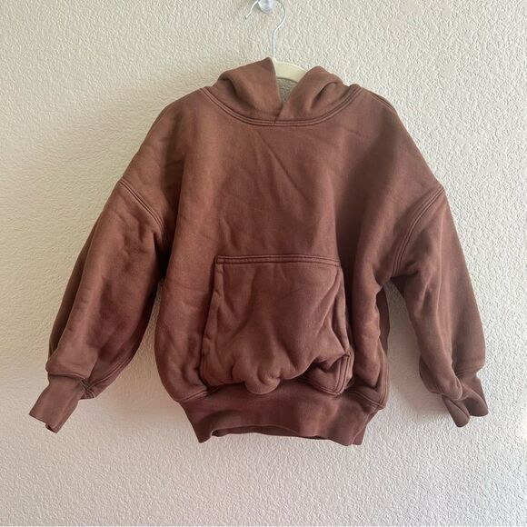Yeezy Cotton Hooded Sweatshirt Brown Unisex XS 4-5 Years EUC